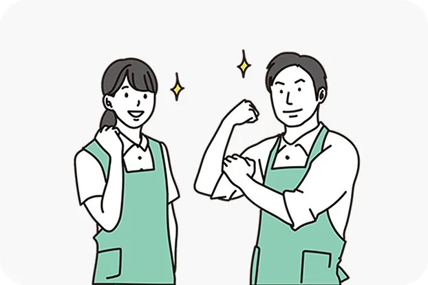 男女スタッフのイラスト